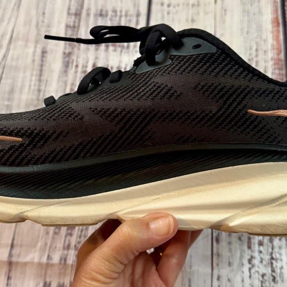 Hoka One One Black and Copper Athletic Shoes - Picture 4 of 9